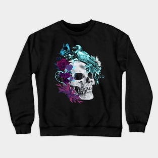 skull art with raven Crewneck Sweatshirt